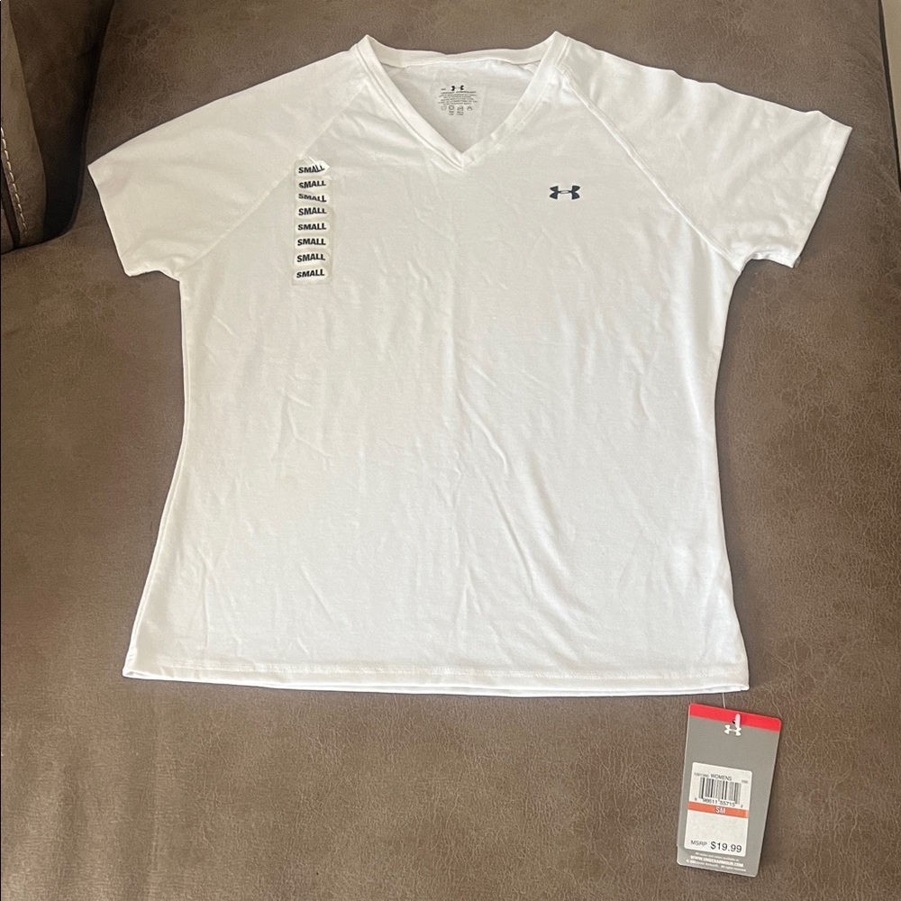 Under Armour Men's White V-Neck Tee